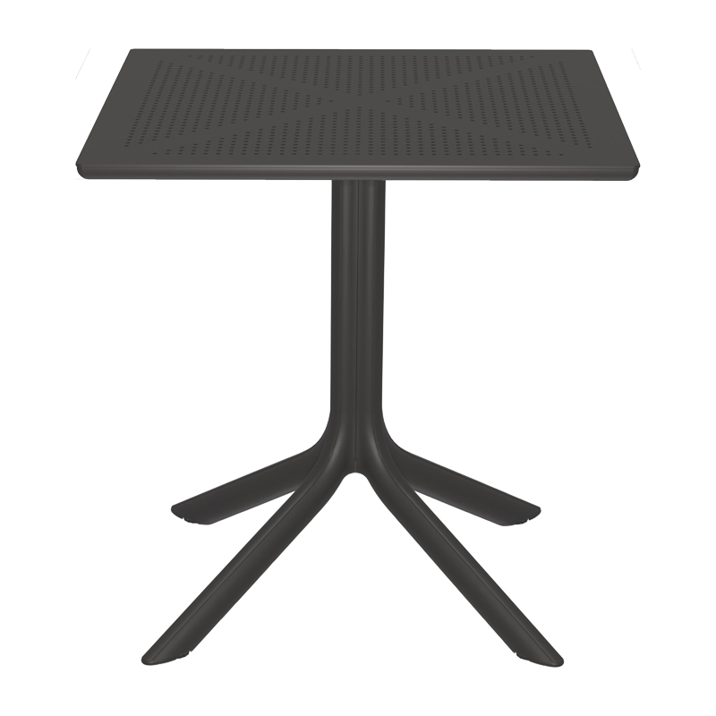 Τραπέζι Groovy pakoworld pp διατρητο ανθρακί 60x60x76εκ 326-000056