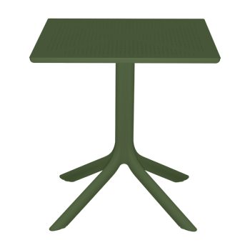 Τραπέζι Groovy pakoworld pp διατρητο σκούρο πράσινο 60x60x76εκ 326-000058