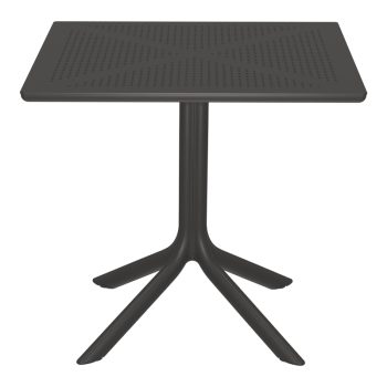 Τραπέζι Groovy pakoworld διατρητο pp ανθρακί 80x80x74εκ 326-000059