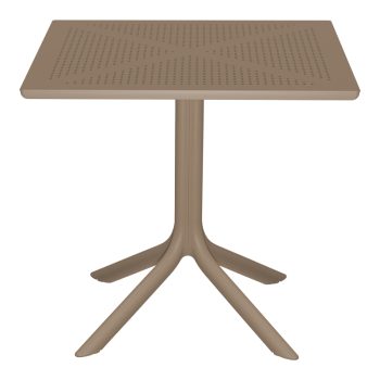 Τραπέζι Groovy pakoworld διατρητο pp cappuccino 80x80x74εκ 326-000060