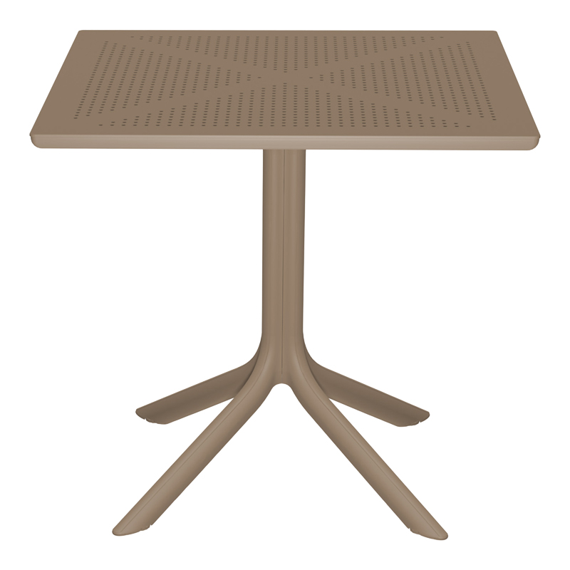 Τραπέζι Groovy pakoworld διατρητο pp cappuccino 80x80x74εκ 326-000060