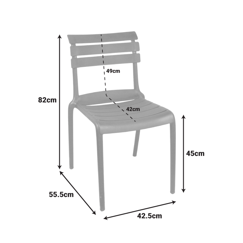 Καρέκλα Almea στοιβαζόμενη pp cappuccino 42.5x55.5x82εκ - Image 6