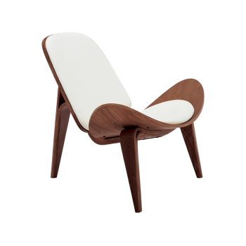 Alternative view of Πολυθρόνα Vilma  PU μπεζ- plywood καρυδί 90x76.5x74.5εκ