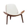 Πολυθρόνα Vilma pakoworld PU μπεζ- plywood καρυδί 90x76.5x74.5εκ 332-000048