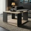 Τραπέζι σαλονιού Zelegan pakoworld sonoma-ανθρακί 60x60x39εκ 383-000141