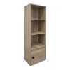 Βιβλιοθήκη-στήλη Lenobia pakoworld με ντουλάπι sonoma 30.5x24x95εκ 383-000143