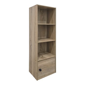 Βιβλιοθήκη-στήλη Lenobia pakoworld με ντουλάπι sonoma 30.5x24x95εκ 383-000143