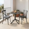 Τραπεζαρία Groovy Crossie pakoworld σετ 3τεμ ανθρακί PP 60x60x76εκ 200-001640