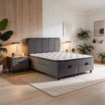 Κρεβάτι διπλό Lunda pakoworld με αποθηκευτικό χώρο ανθρακί βελούδο 160x200εκ 424-000016