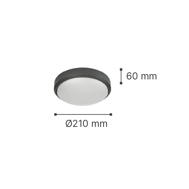 it-Lighting Echo LED 15W 3CCT Outdoor Ceiling Light Grey D:21cmx6cm (80300230) - Image 3