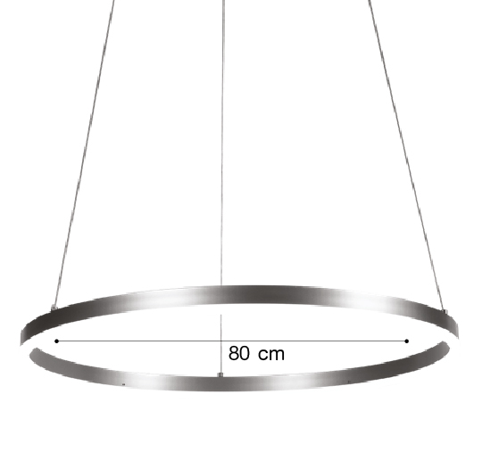 Inlight Κρεμαστό φωτιστικό LED 36W 3CCT (by switch on base) D:80cm (6095-AB-Silver) - Image 5